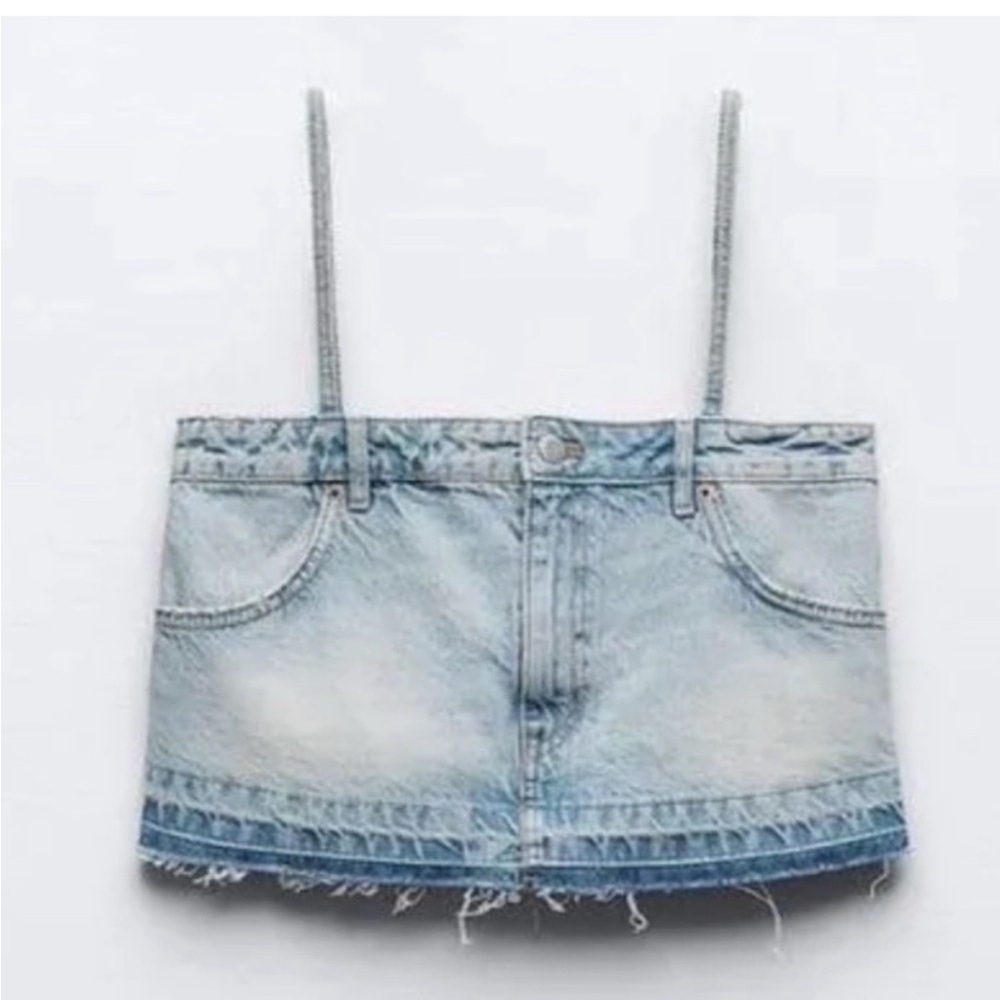 Zara Denim Light Blue Denim Women Top